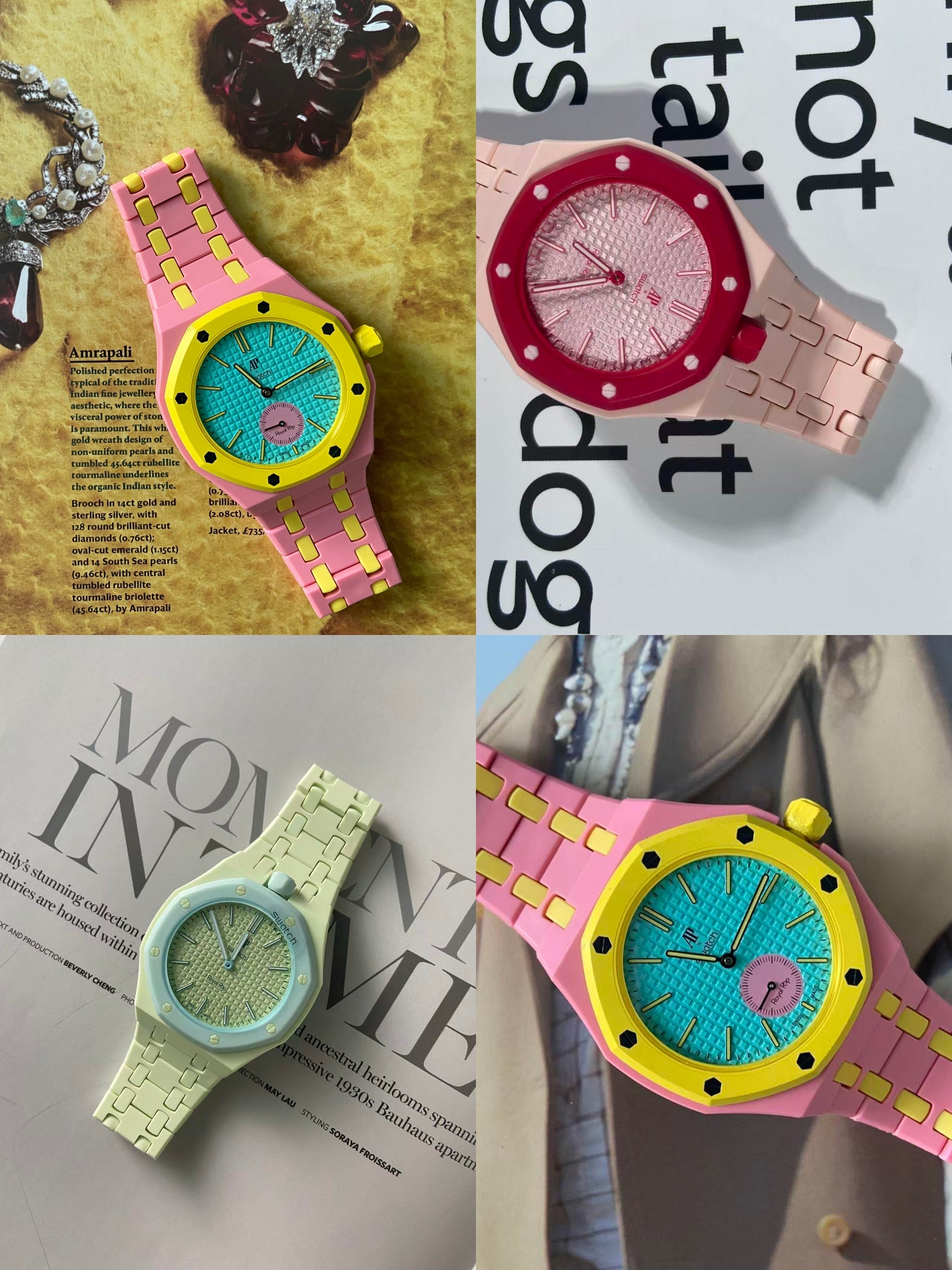 Royal Pop Swatch wrist watch styled as wrist candy