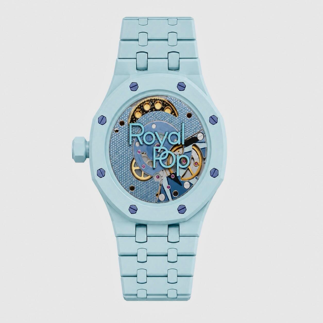 Original AP x Swatch watch with aftermarket conversion case and strap