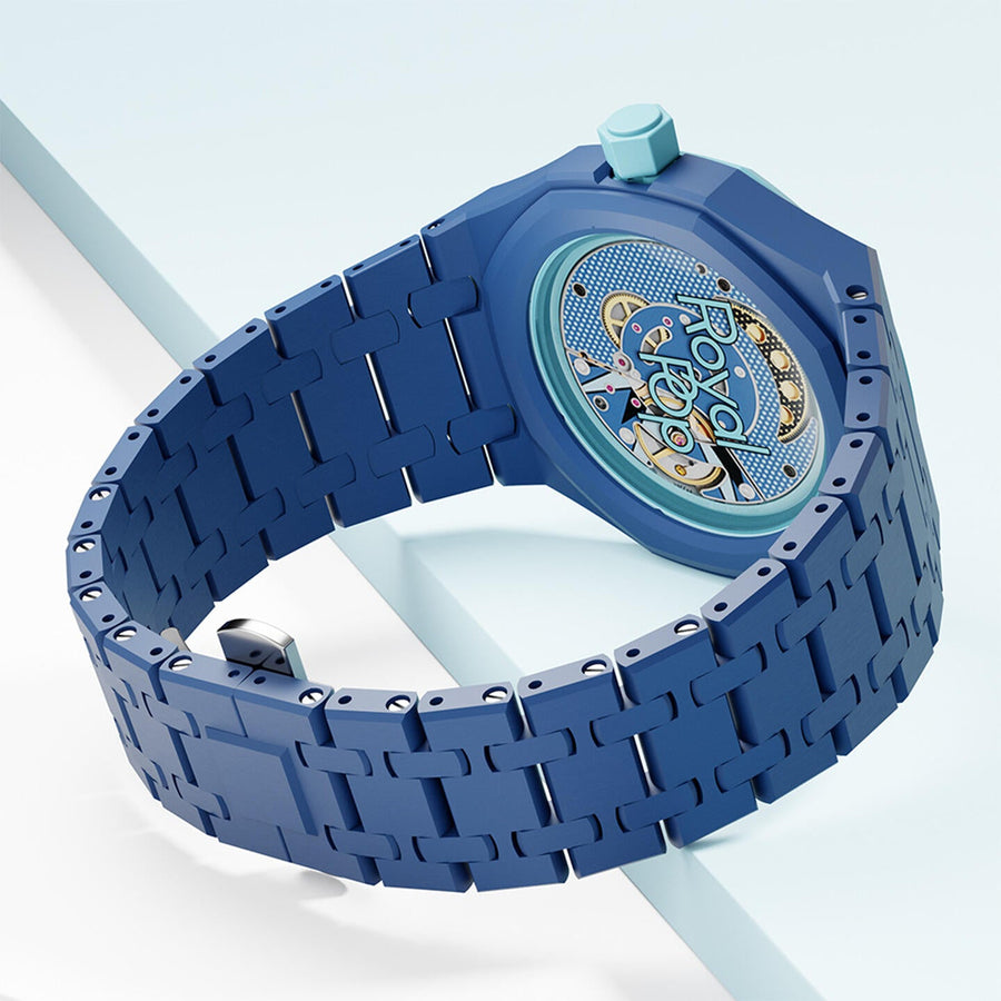 Royal Pop bracelet caseback and crown position