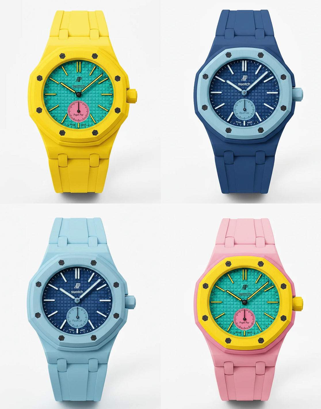 Swatch x AP strap options color comparison