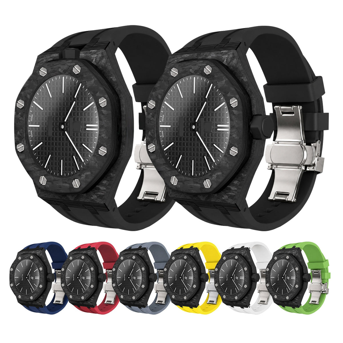 Royal Pop Full-Coverage Carbon Fiber Rubber Strap Conversion Kit