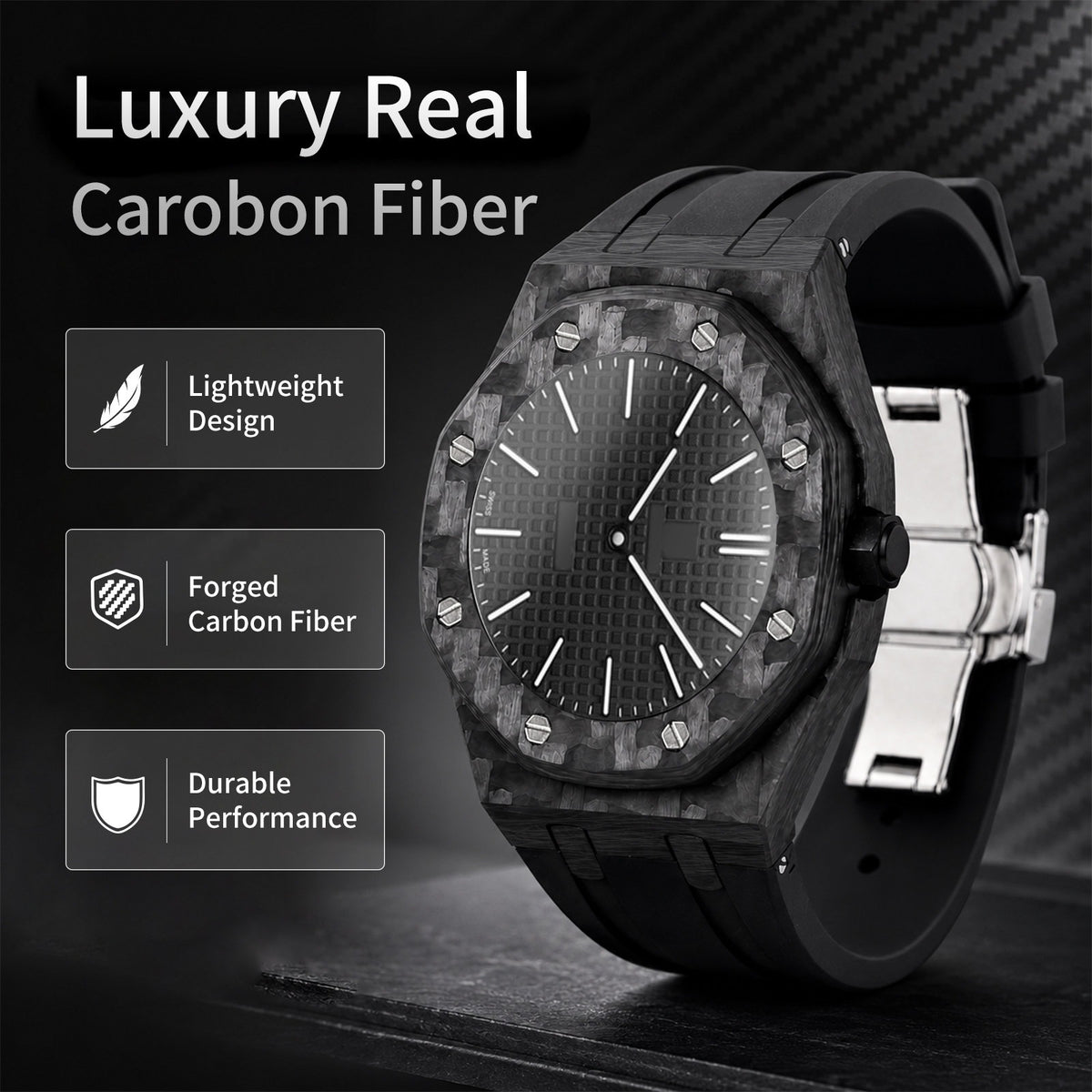 Royal Pop Full-Coverage Carbon Fiber Rubber Strap Conversion Kit